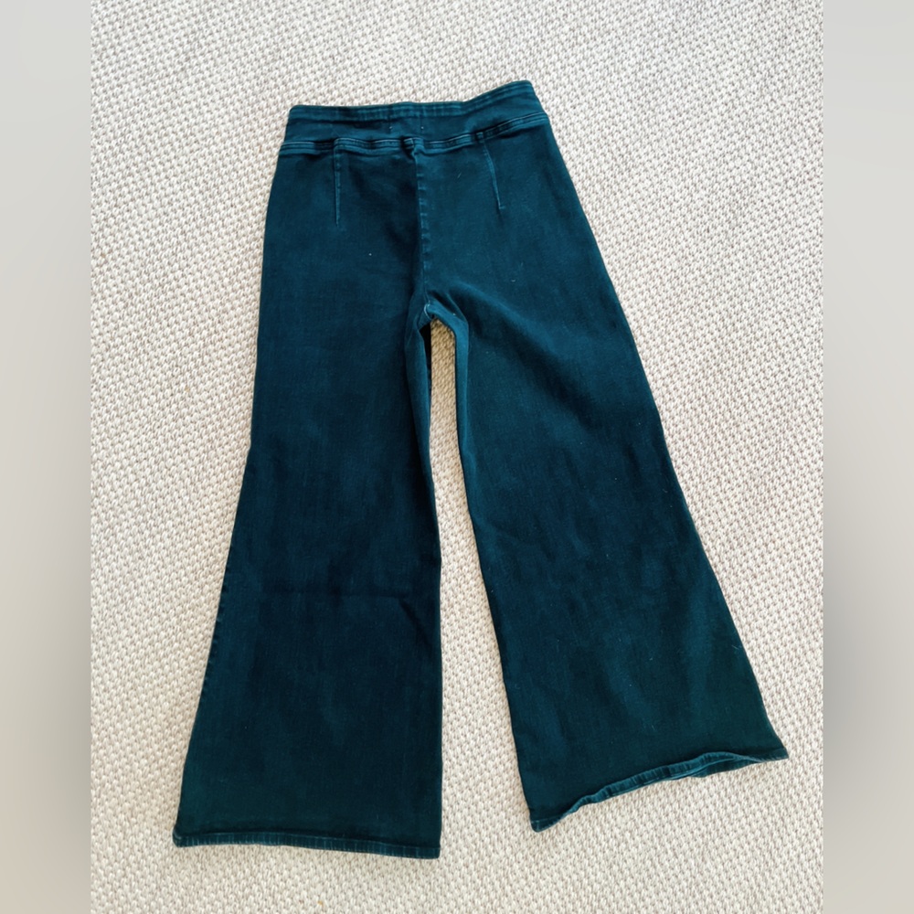 Frame Jet Set High Rise Wide Leg Jeans Sheen Noir - plus size Black Fits 29-34 - Picture 8 of 9